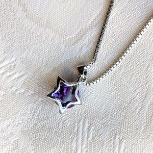 Purple Star Swarovski necklace